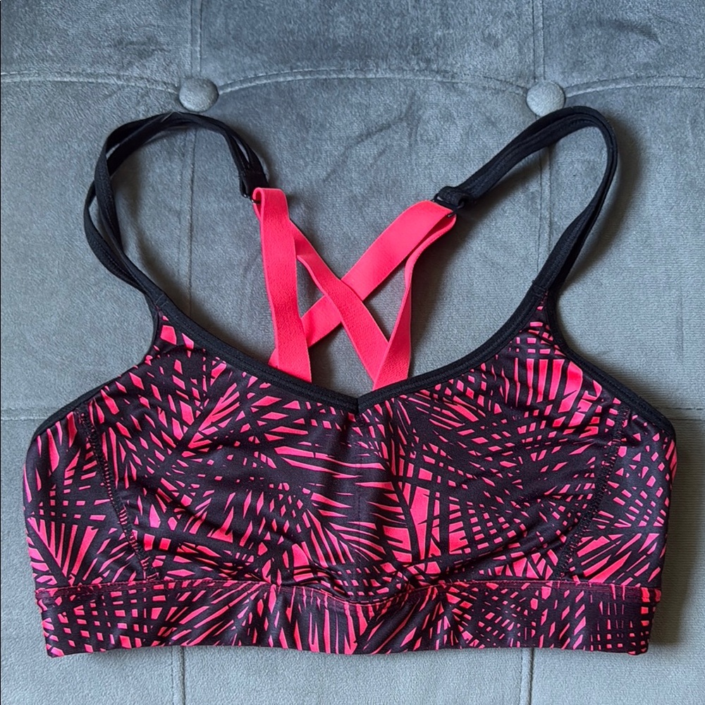 Champion Black and Pink Patterned Sports Bra
